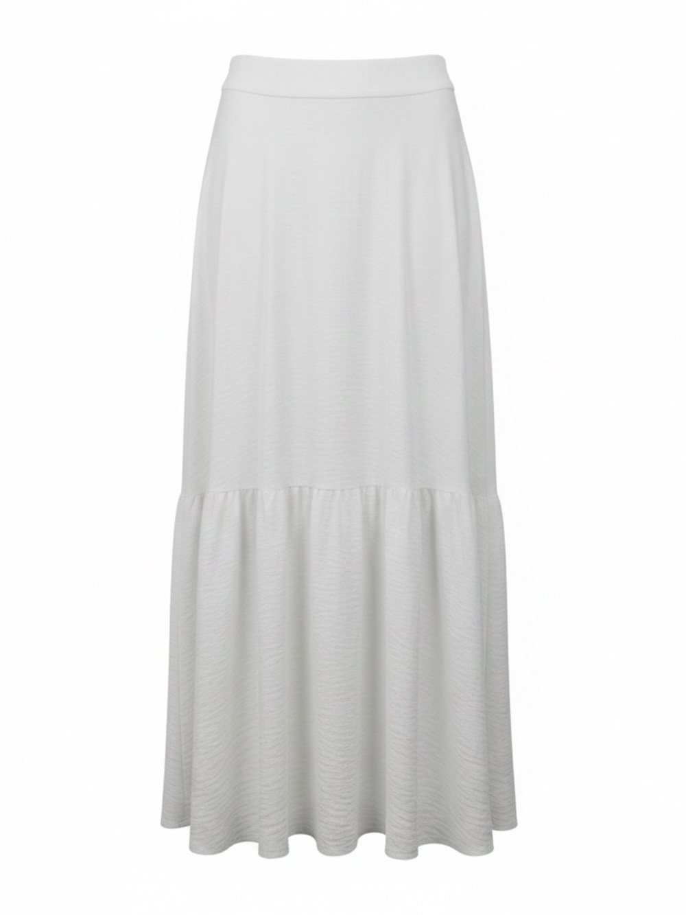 Women’s White Maxi Skirt Size S Tiered Flowy Boho Coastal Resort